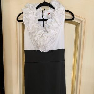 Classy ruffle collar cocktail dress